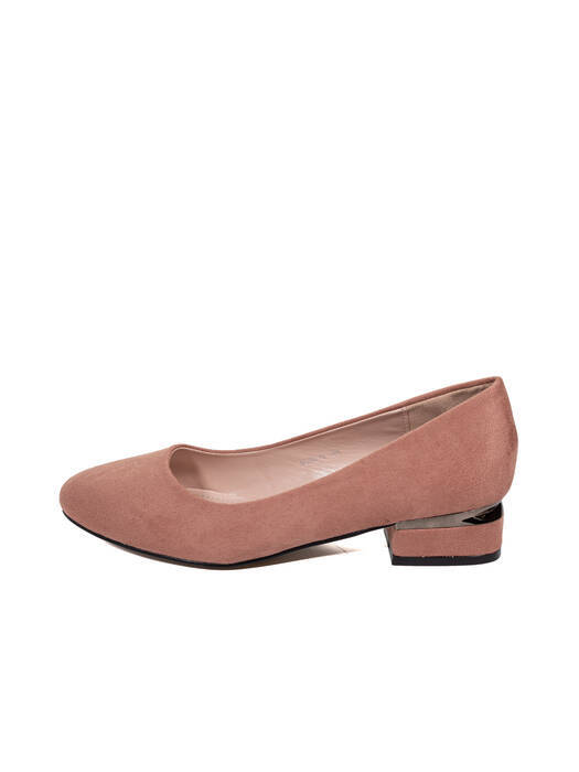 Туфлі жіночі рожеві екозамша каблук стійкий демісезон від виробника 5M