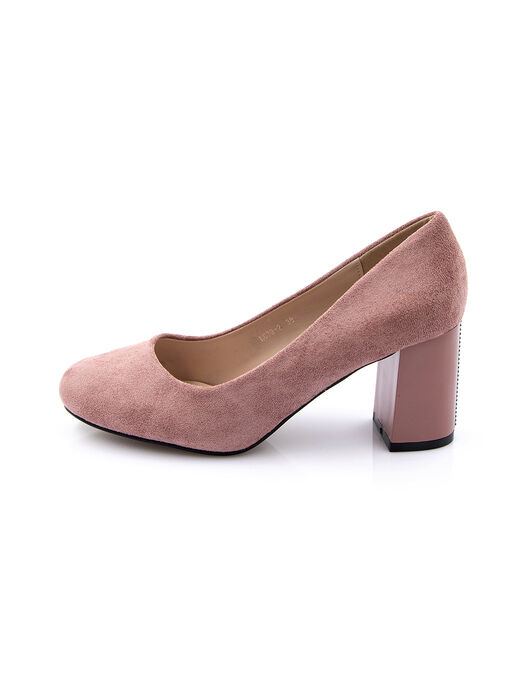 Туфлі жіночі рожеві екозамша каблук стійкий демісезон від виробника 2M