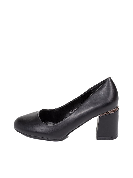 Туфлі жіночі чорні екошкіра каблук стійкий демісезон EM