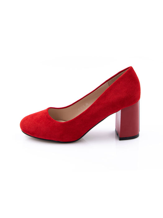 Туфлі жіночі червоні екозамша каблук стійкий демісезон від виробника 3M