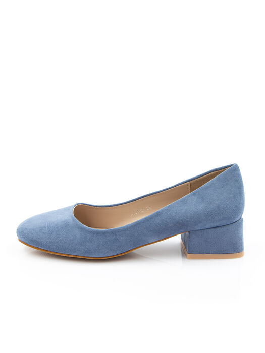 Туфлі жіночі блакитні екозамша каблук стійкий демісезон від виробника 3M