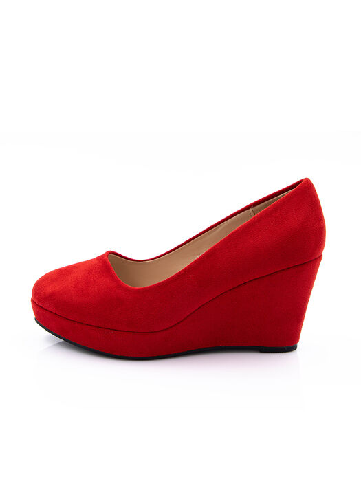Туфлі жіночі червоні екозамша каблук стійкий демісезон від виробника 4M
