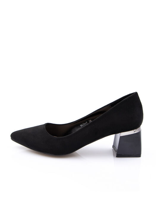Туфлі жіночі чорні екозамша каблук стійкий демісезон від виробника 7M