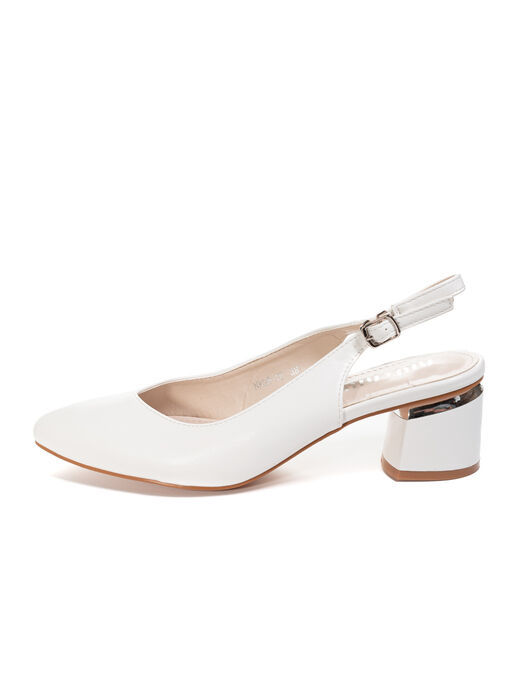 Туфлі жіночі білі екошкіра каблук стійкий літо від виробника EM