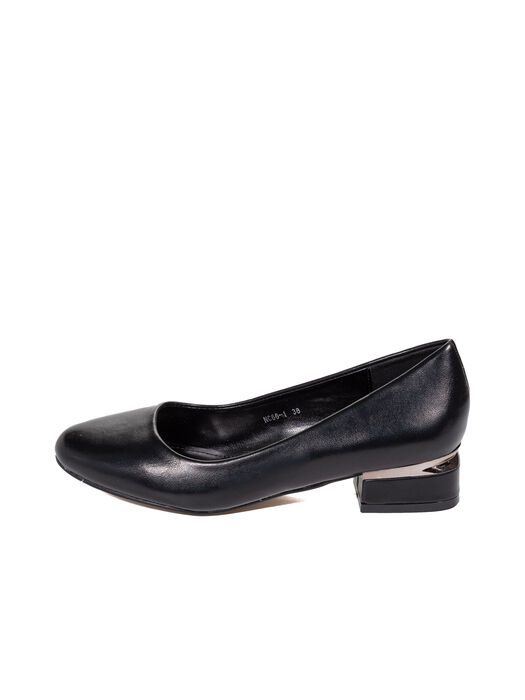 Туфлі жіночі чорні екошкіра каблук стійкий демісезон від виробника 1M