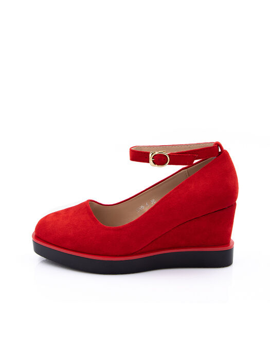 Туфлі жіночі червоні екозамша каблук стійкий демісезон від виробника 4M