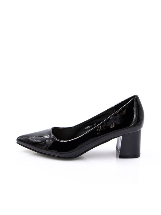 Туфлі жіночі чорні штучний лак каблук стійкий демісезон від виробника 1M